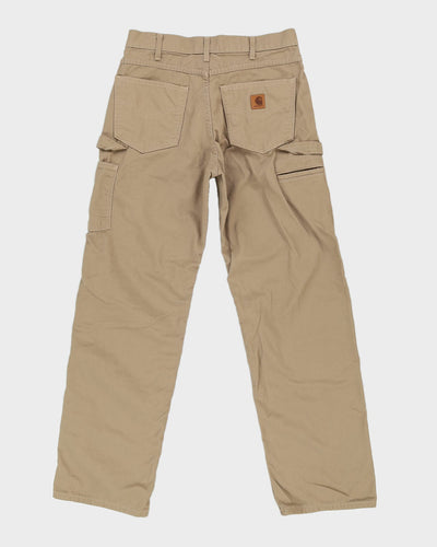 00s Carhartt Beige Canvas Workwear Trousers - W34 L33