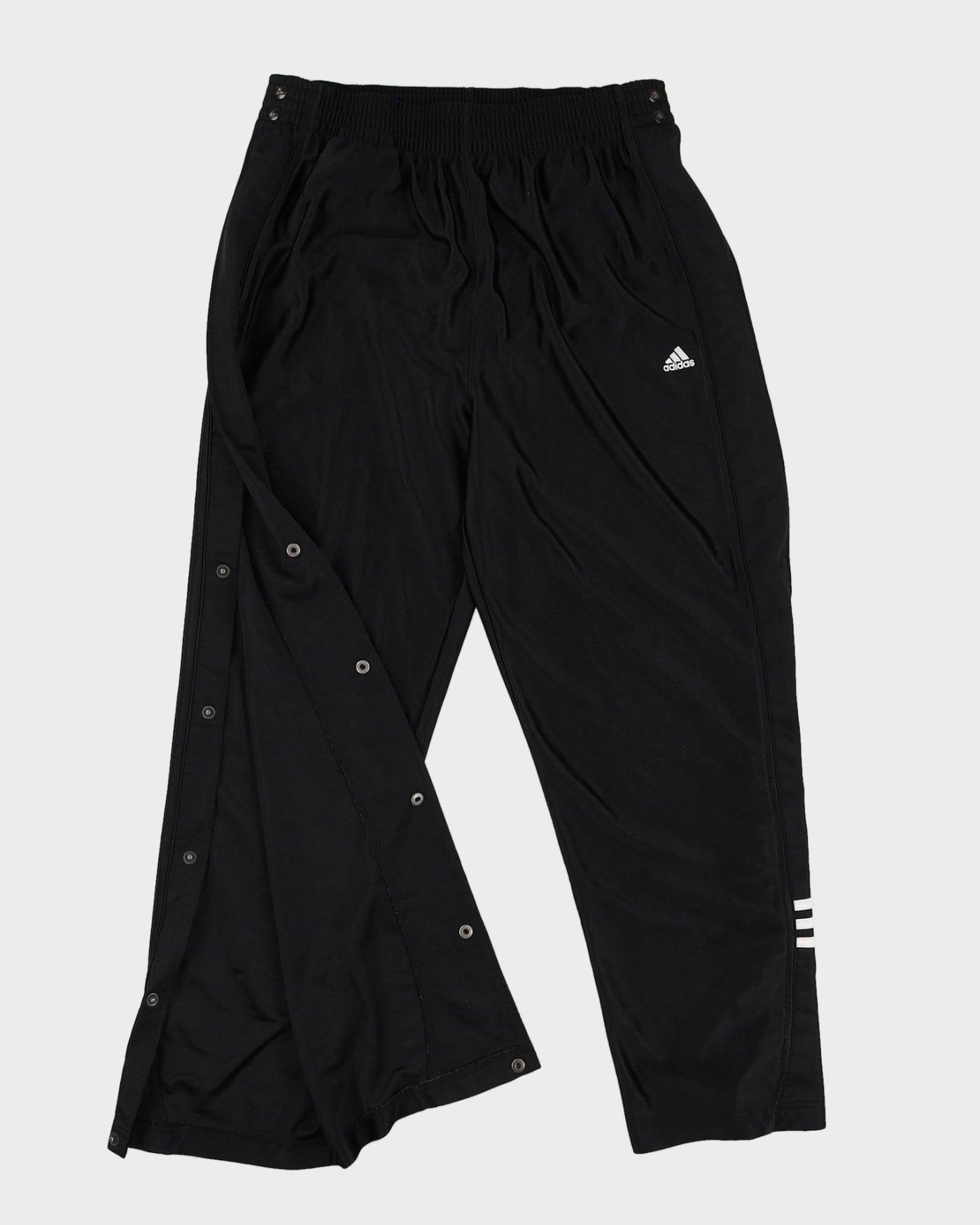 00s Adidas Black Buttoned Up Track Bottoms - W36 L31