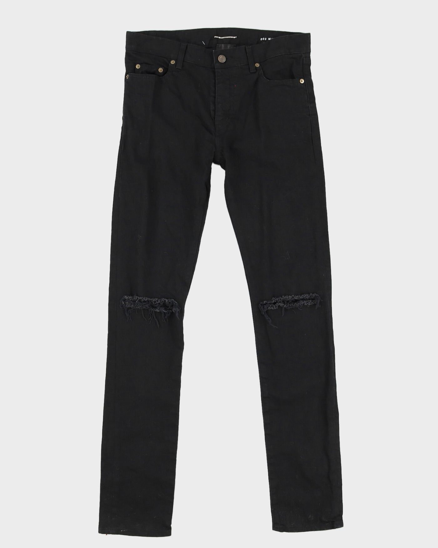 Saint Laurent Black Frayed Jeans - W32 L34