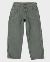 00s Y2K Lee Dungarees Green Cargo Trousers - W38  L32
