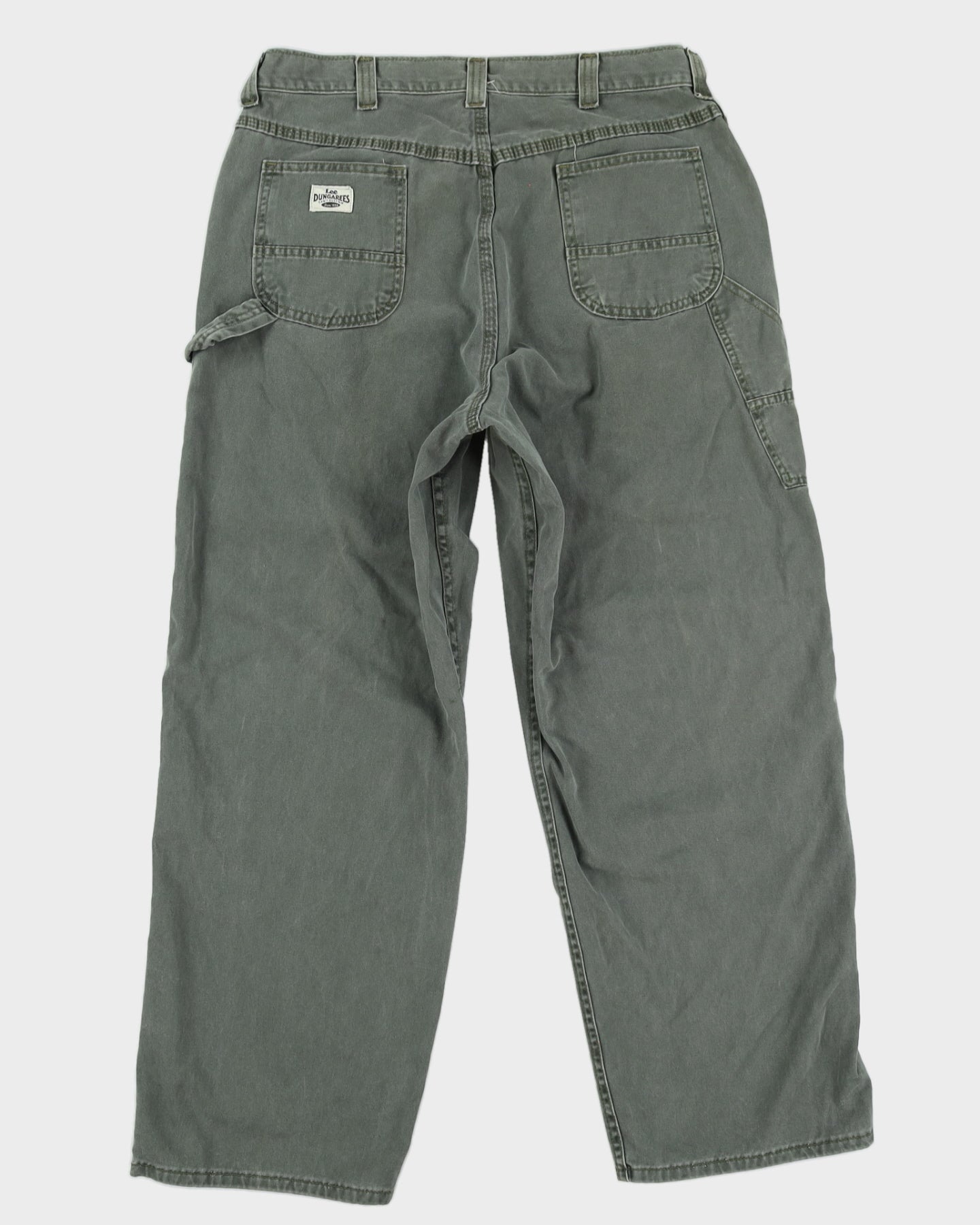 00s Y2K Lee Dungarees Green Cargo Trousers - W38  L32