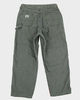 00s Y2K Lee Dungarees Green Cargo Trousers - W38  L32