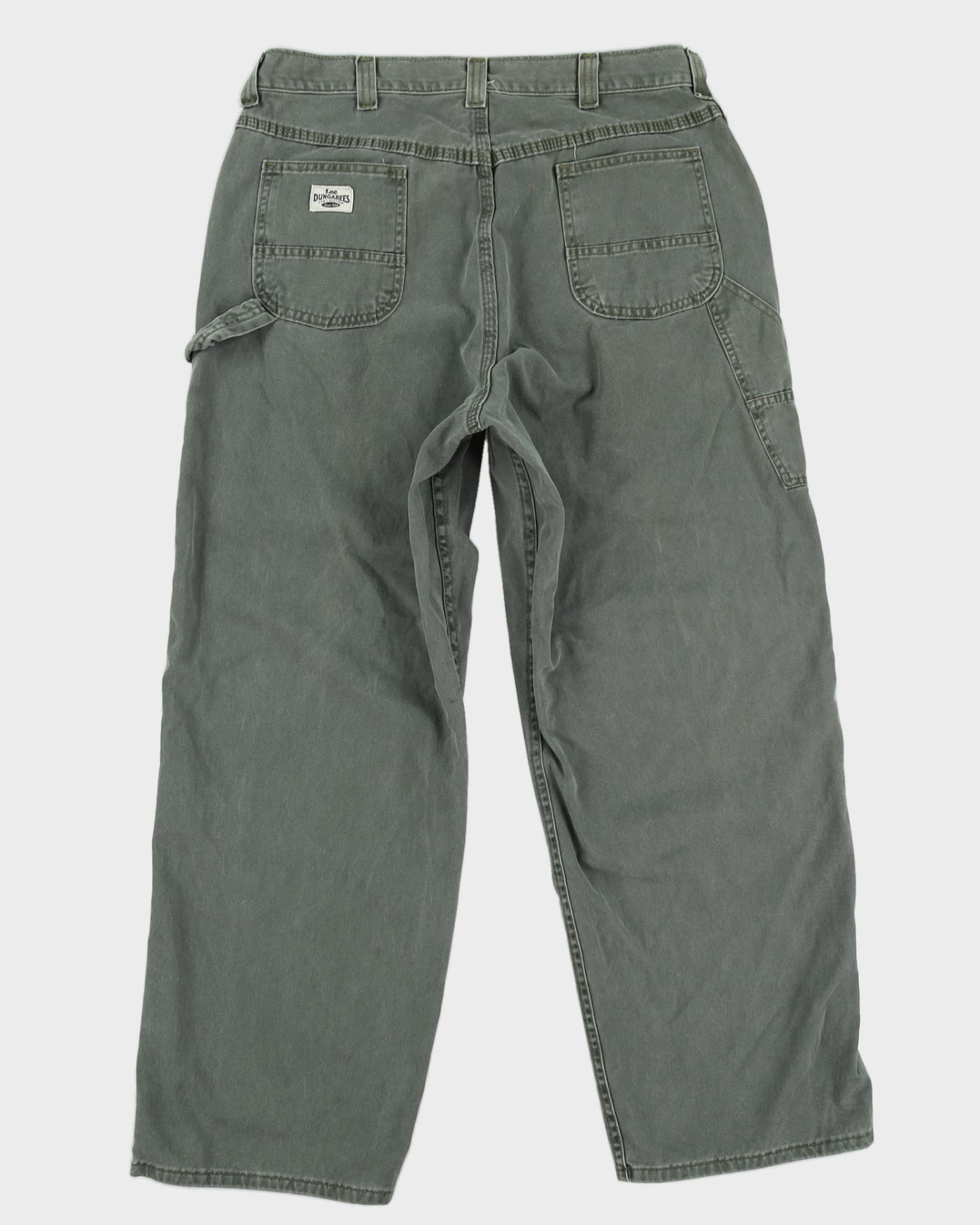 00s Y2K Lee Dungarees Green Cargo Trousers - W38  L32