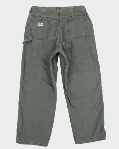 00s Y2K Lee Dungarees Green Cargo Trousers - W38  L32