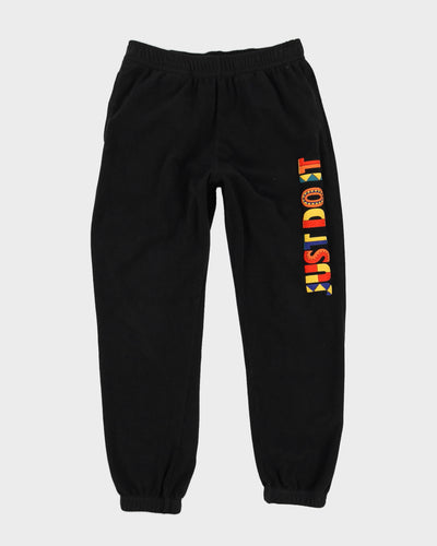 Nike Fleeced "Just Do It" Black Track Bottoms - W32 L31