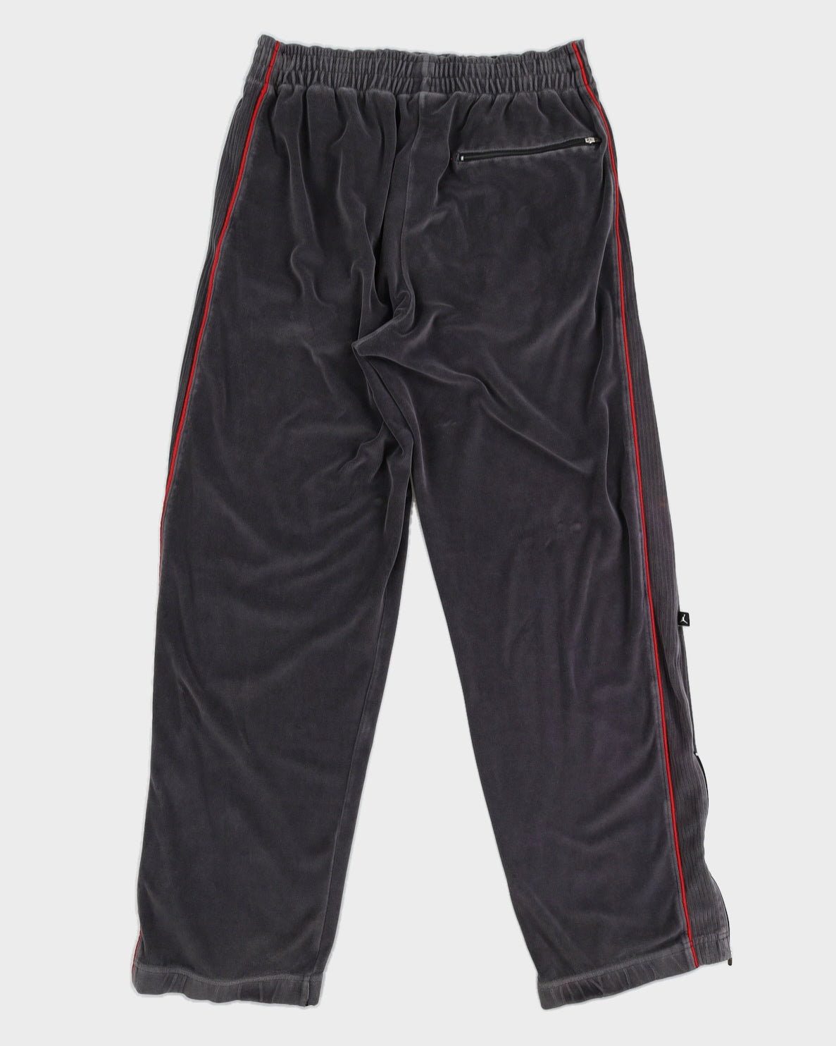 Y2K 00s Jordan Grey Velour Track Bottoms - W32 L35