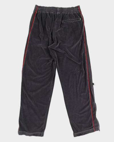 Y2K 00s Jordan Grey Velour Track Bottoms - W32 L35
