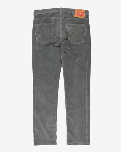 Levi's 511 Grey Corduroy Trousers - W36 L30