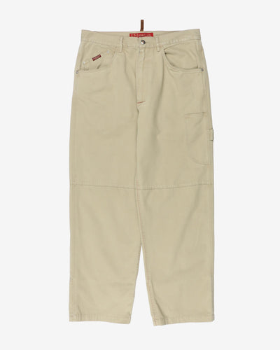 US Expedition Double Knee Beige / Cream Work Trousers - W35 L29