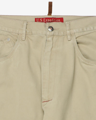 US Expedition Double Knee Beige / Cream Work Trousers - W35 L29