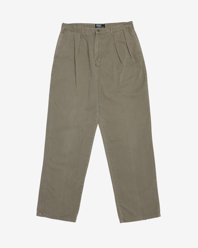 Vintage 90s Polo by Ralph Lauren Green Smart Casual Trousers - W34 L32