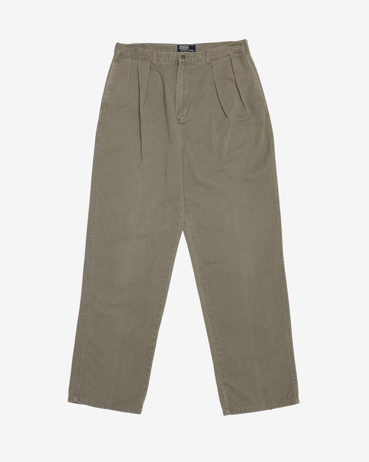 Vintage 90s Polo by Ralph Lauren Green Smart Casual Trousers - W34 L32