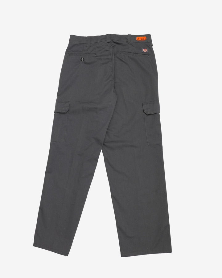Vintage Red Kap Dark Grey Straight Leg Cargo Trousers - W33 L30
