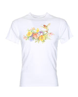 Vintage bird and flower print t-shirt - XS