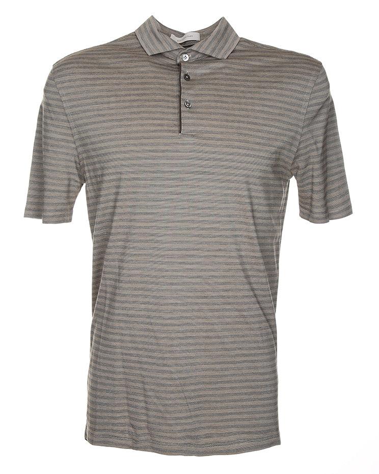 Ermenegildo Zegna stripe polo shirt - M