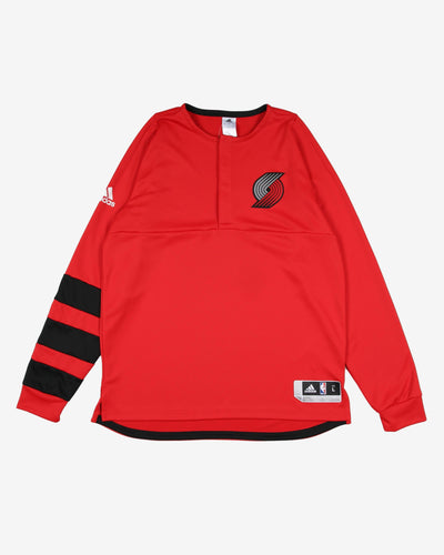 adidas nba red long sleeve t-shirt - xl