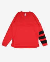 adidas nba red long sleeve t-shirt - xl