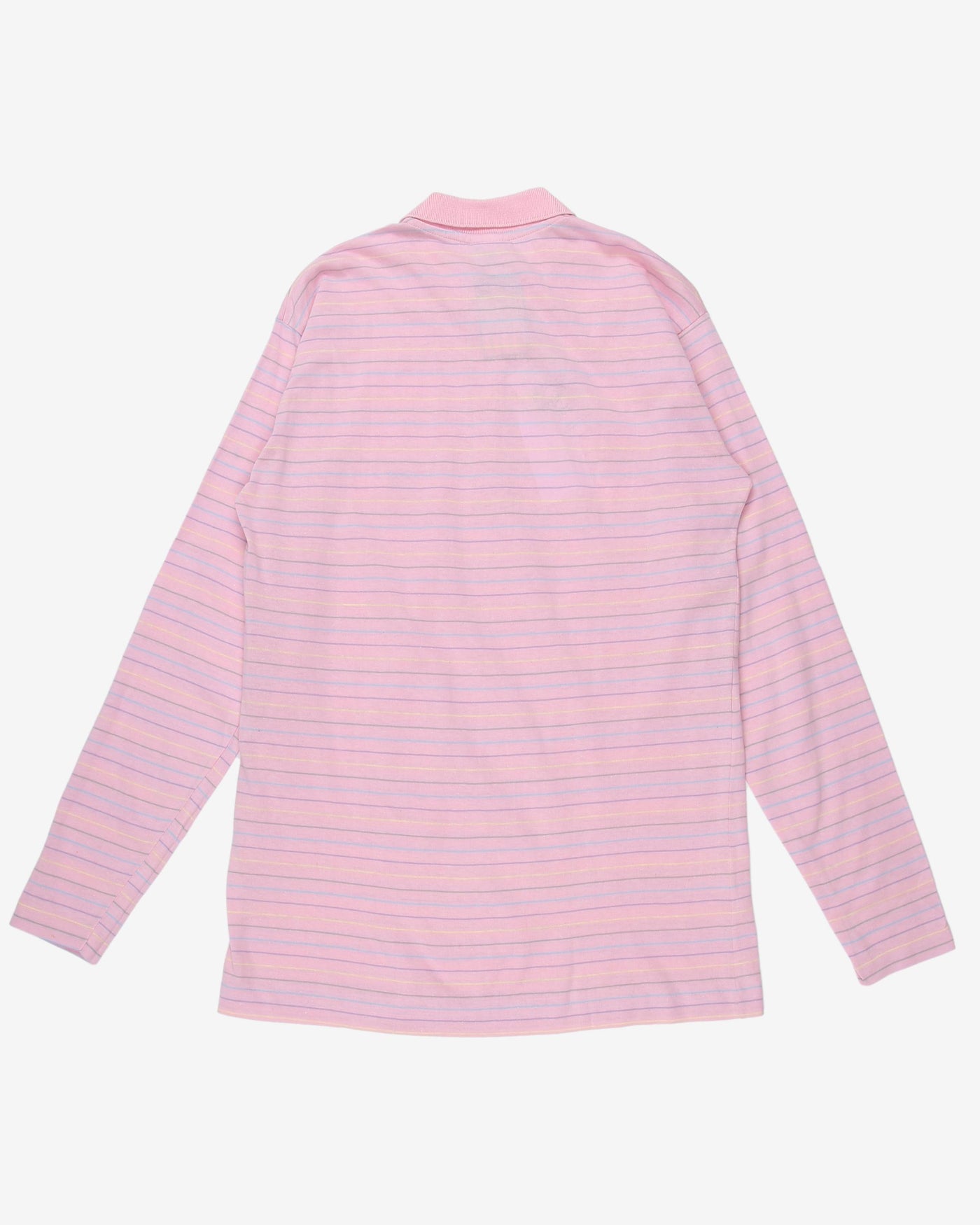 Benetton deadstock pink striped polo shirt - S / M