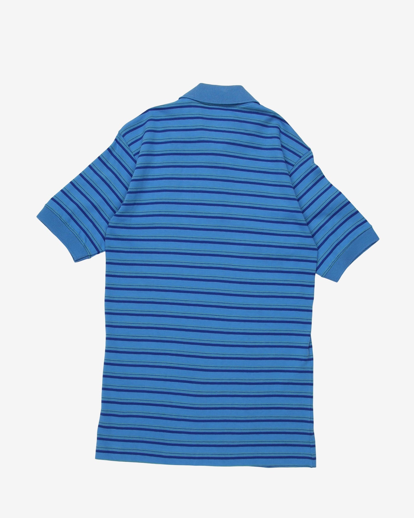 Benetton deadstock blue striped short sleeve polo shirt - XXS