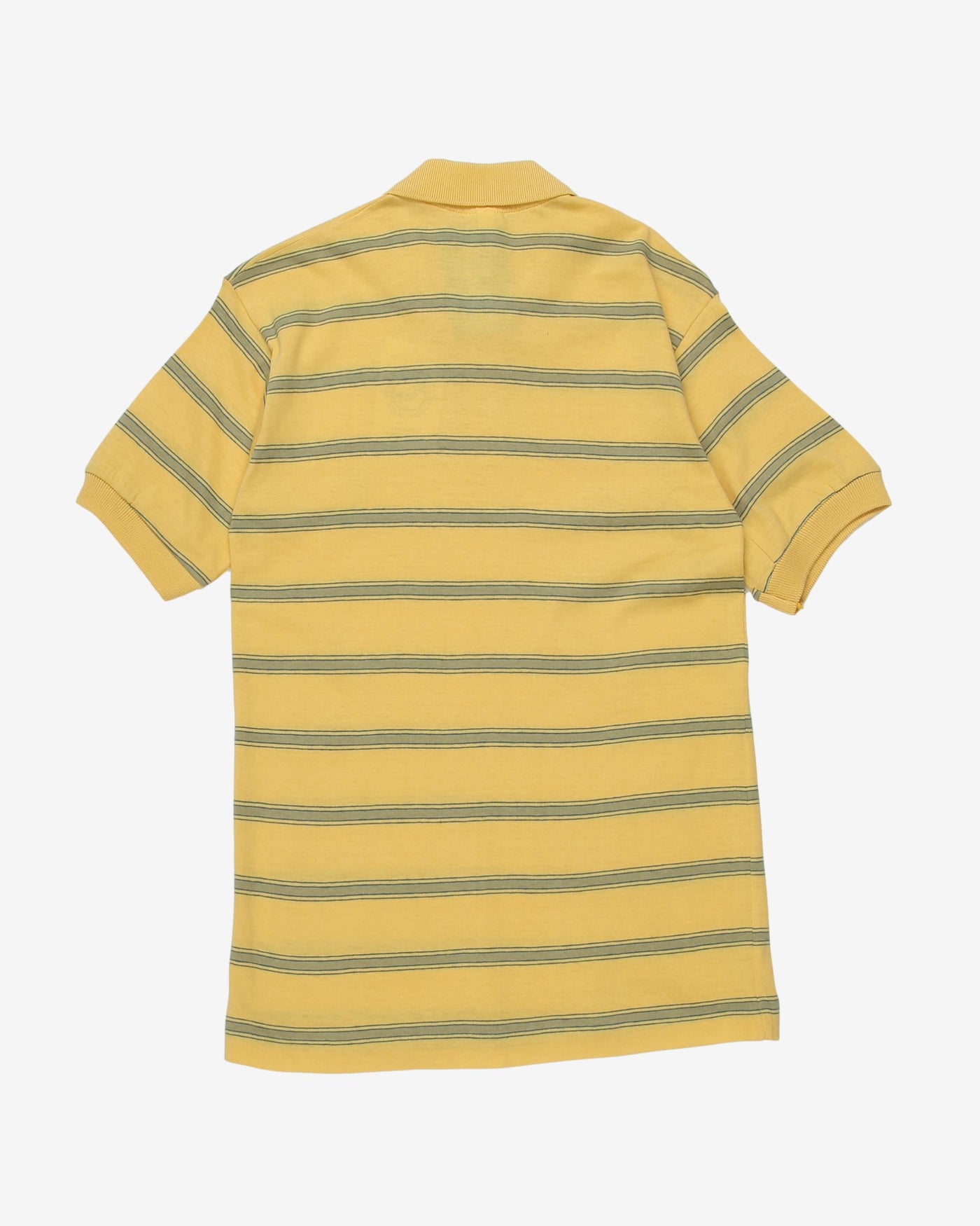 Benetton deadstock yellow striped short sleeve polo shirt - XXS