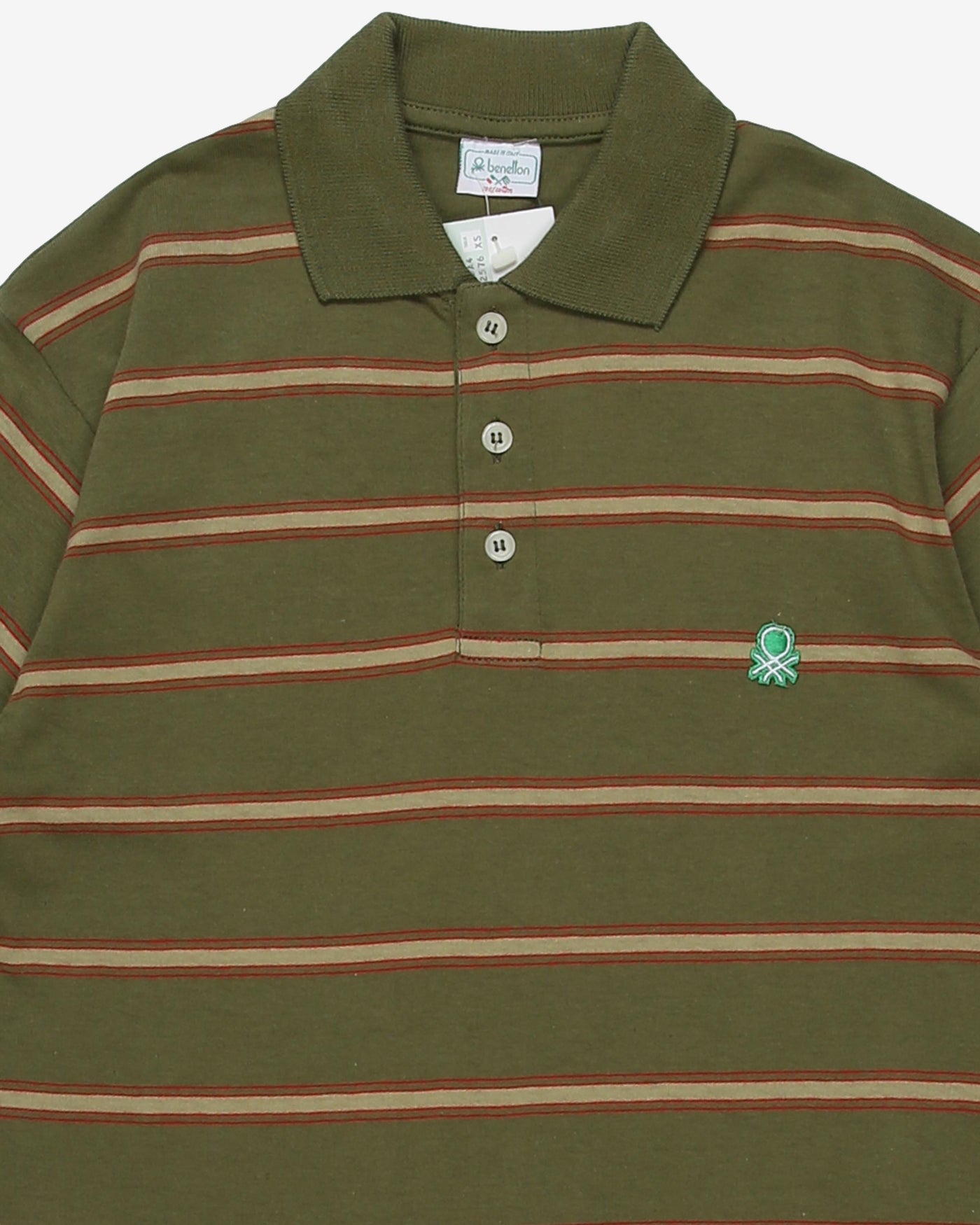 Benetton deadstock green short sleeve polo shirt - XXS