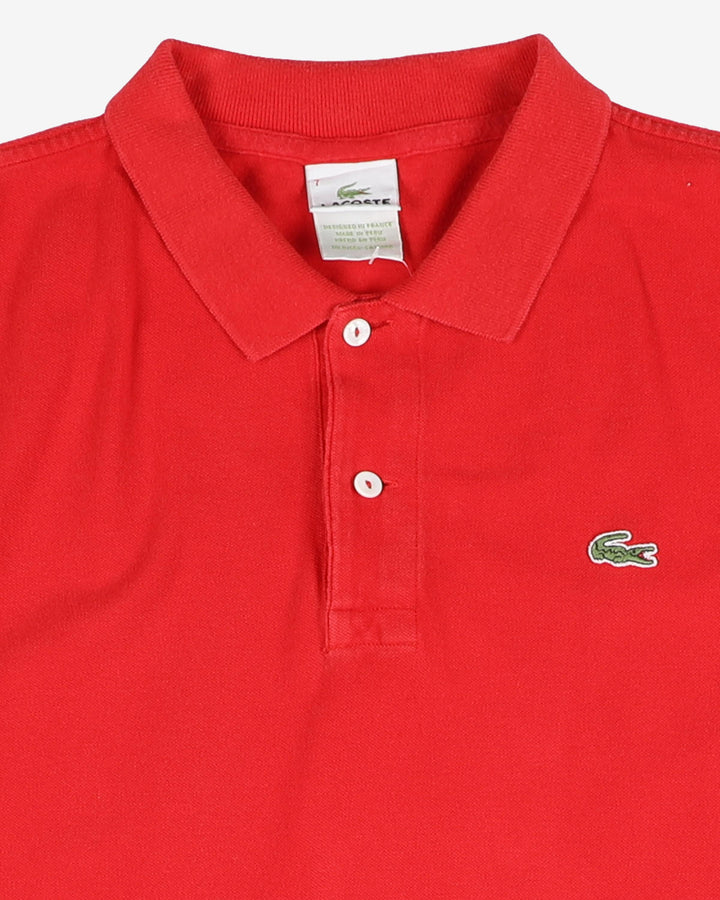 Red Chemise Lacoste Logo Polo Shirt - XL