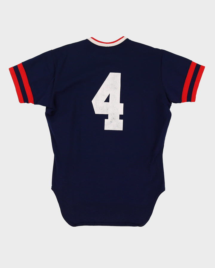 Vintage 70s Navy Rawlings Baseball Jersey 'Jolo' #4 - L