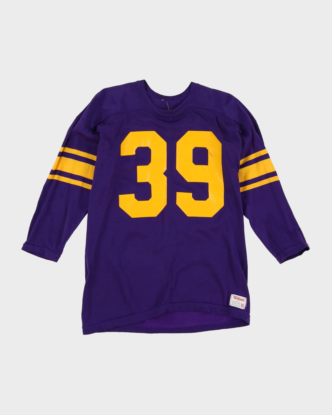 1960s/70s Wilson Road Runners Purple / Yellow LSU Collegiate / Varsity Colours Jersey - M