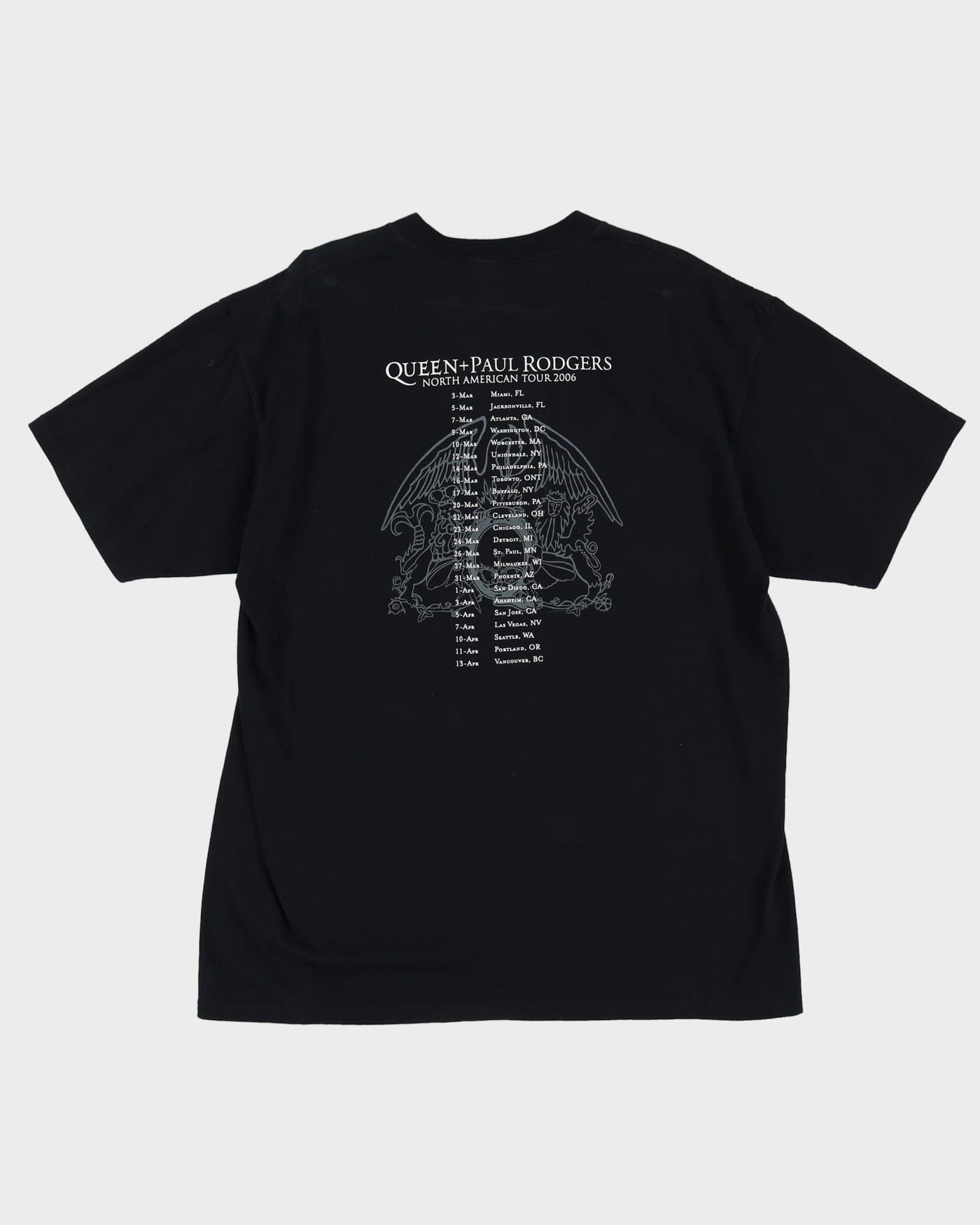 2006 Queen + Paul Rodgers Black Tour T-Shirt - XL