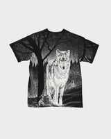 Early 90s All Over Print Wolf Artwork Single Stitch Graphic T-Shirt - M