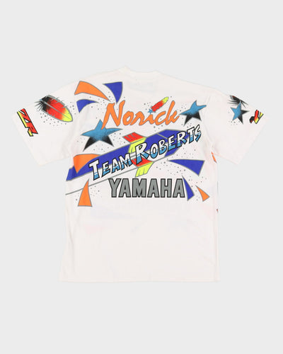 Vintage Yamaha All Over Print Moto GP Graphic T-Shirt - L