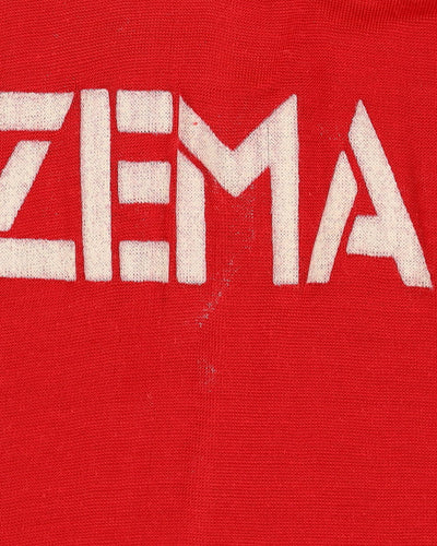 Vintage 50s 'Aggro Seizeman' Red Winn Well Hockey Jersey - M