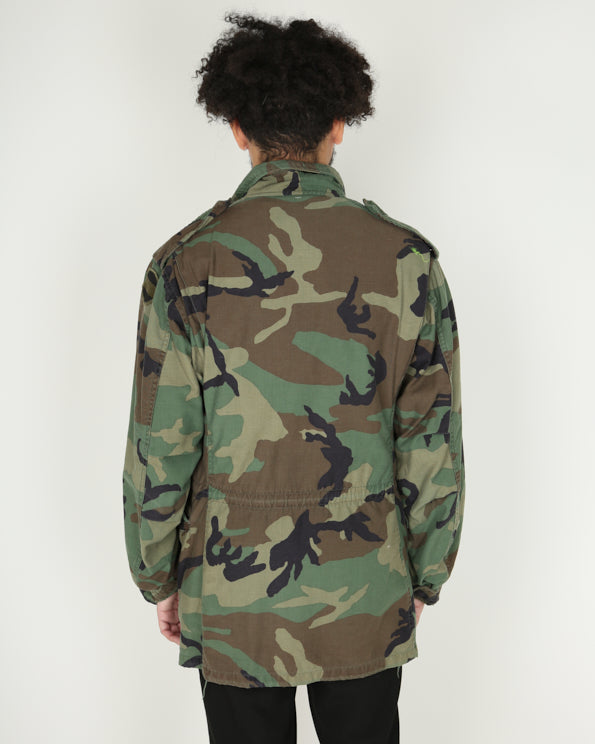 1990s vintage us army m81 woodland m65 jacket - small