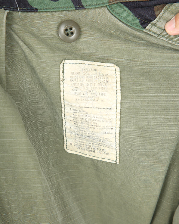 1990s vintage us army m81 woodland m65 jacket - small