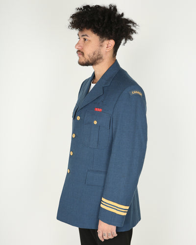 1980s Vintage Canadian Air Force Blue Dress Jacket - Medium