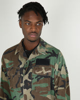 1990s Vintage US Military M81 Woodland BDU Combat Coat - Small