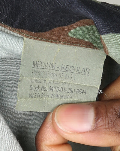 1990s Vintage US Military M81 Woodland BDU Combat Coat - Medium