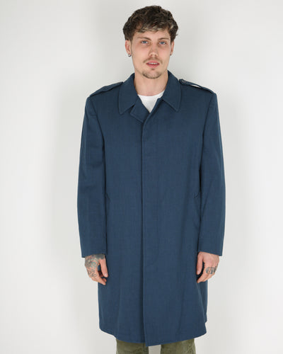 1980s Vintage Candian Air Force Blue Overcoat w/ Liner - Large