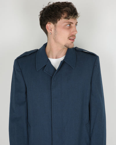 1980s Vintage Candian Air Force Blue Overcoat w/ Liner - Large
