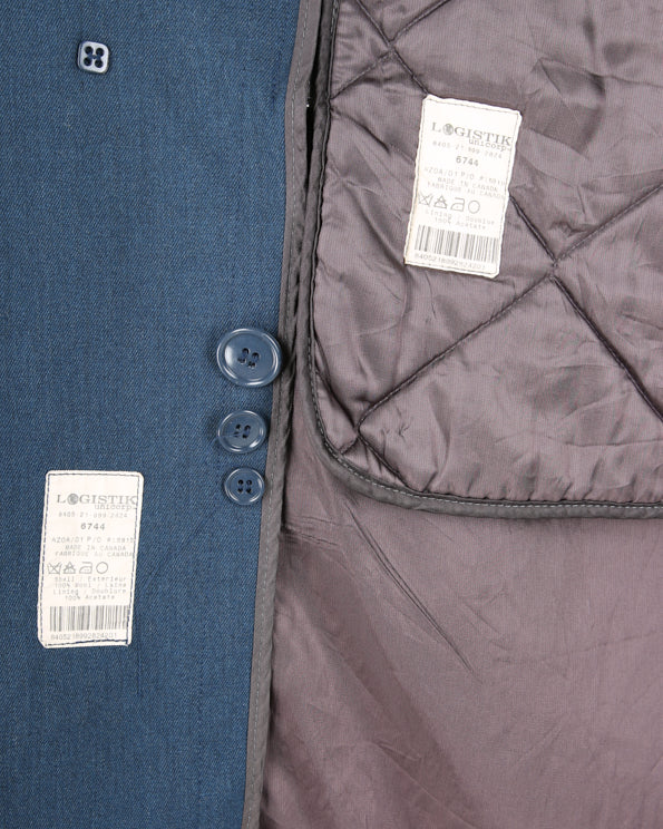 1980s Vintage Candian Air Force Blue Overcoat w/ Liner - Large