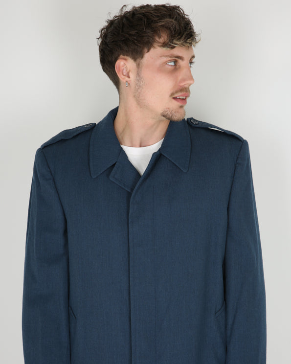 1980s Vintage Candian Air Force Blue Overcoat w/ Liner - Medium