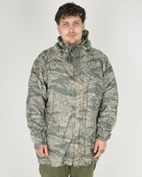 2000s US Air Force ABU Digital Tigerstripe Improved Rainsuit Waterproof Parka w/ Liner - Large