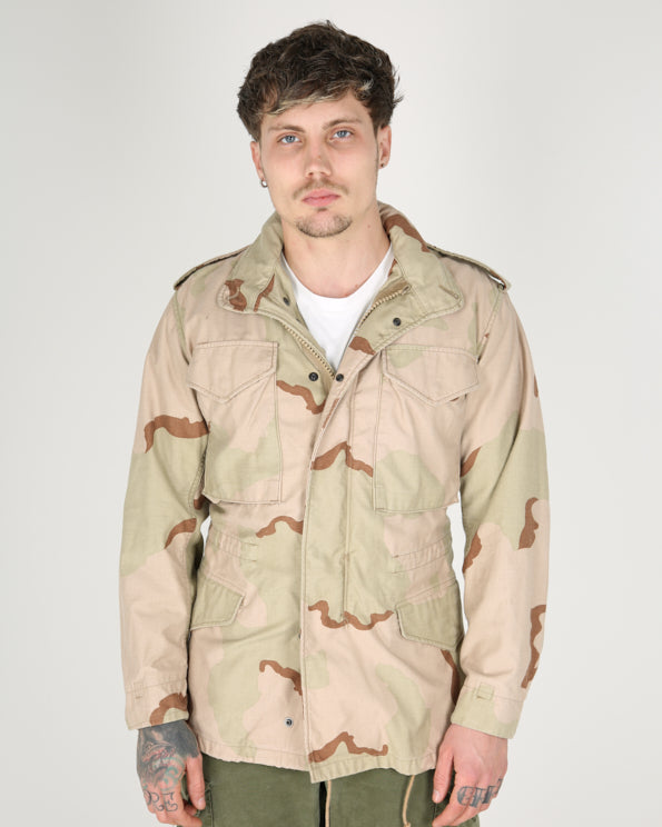 1990s Vintage US Army 3-Colour Desert M65 Field Jacket - X-Small
