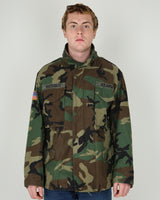 1996 Vintage US Army M-81 Woodland Camouflage M-65 Field Jacket - Medium / Short