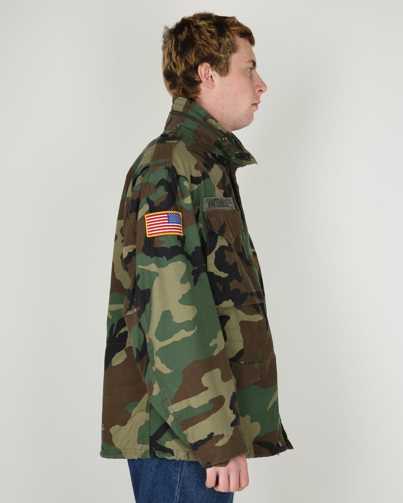 1996 Vintage US Army M-81 Woodland Camouflage M-65 Field Jacket - Medium / Short