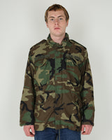 1987 Vintage US Army M81 Woodland Camouflage M65 Field Jacket - Small / Regular