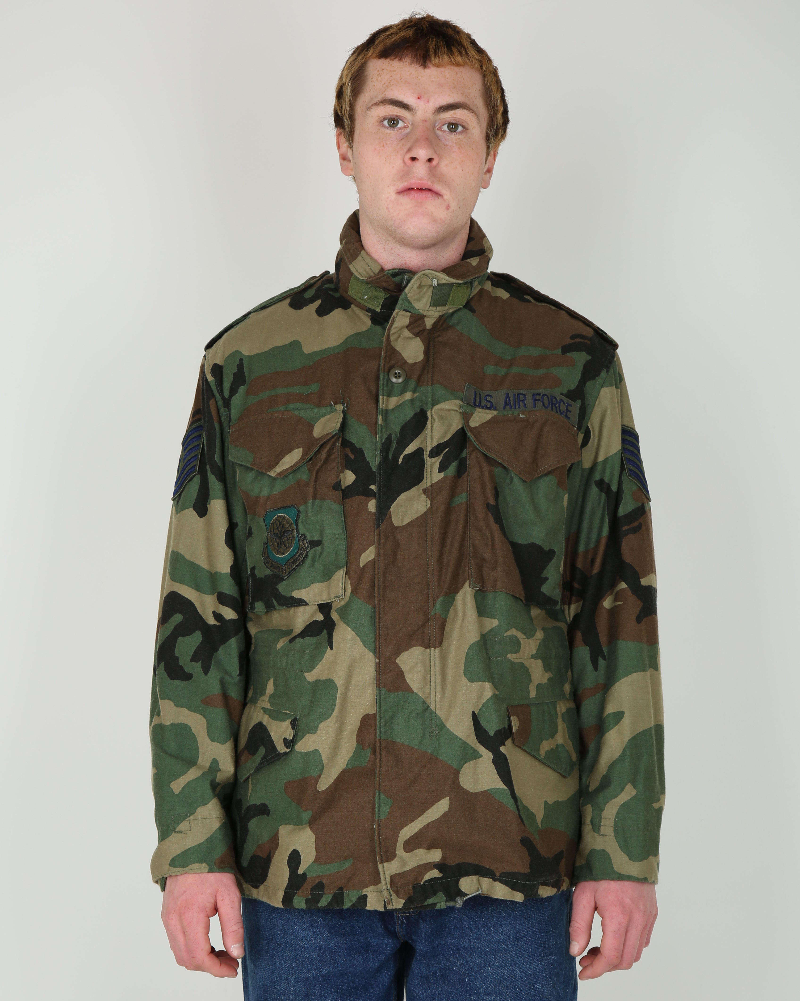 1991 Vintage US Army M-81 Woodland Camouflage M65 Field Jacket - Small Short