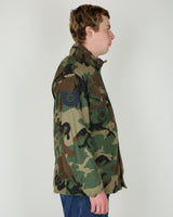 1991 Vintage US Army M-81 Woodland Camouflage M65 Field Jacket - Small Short