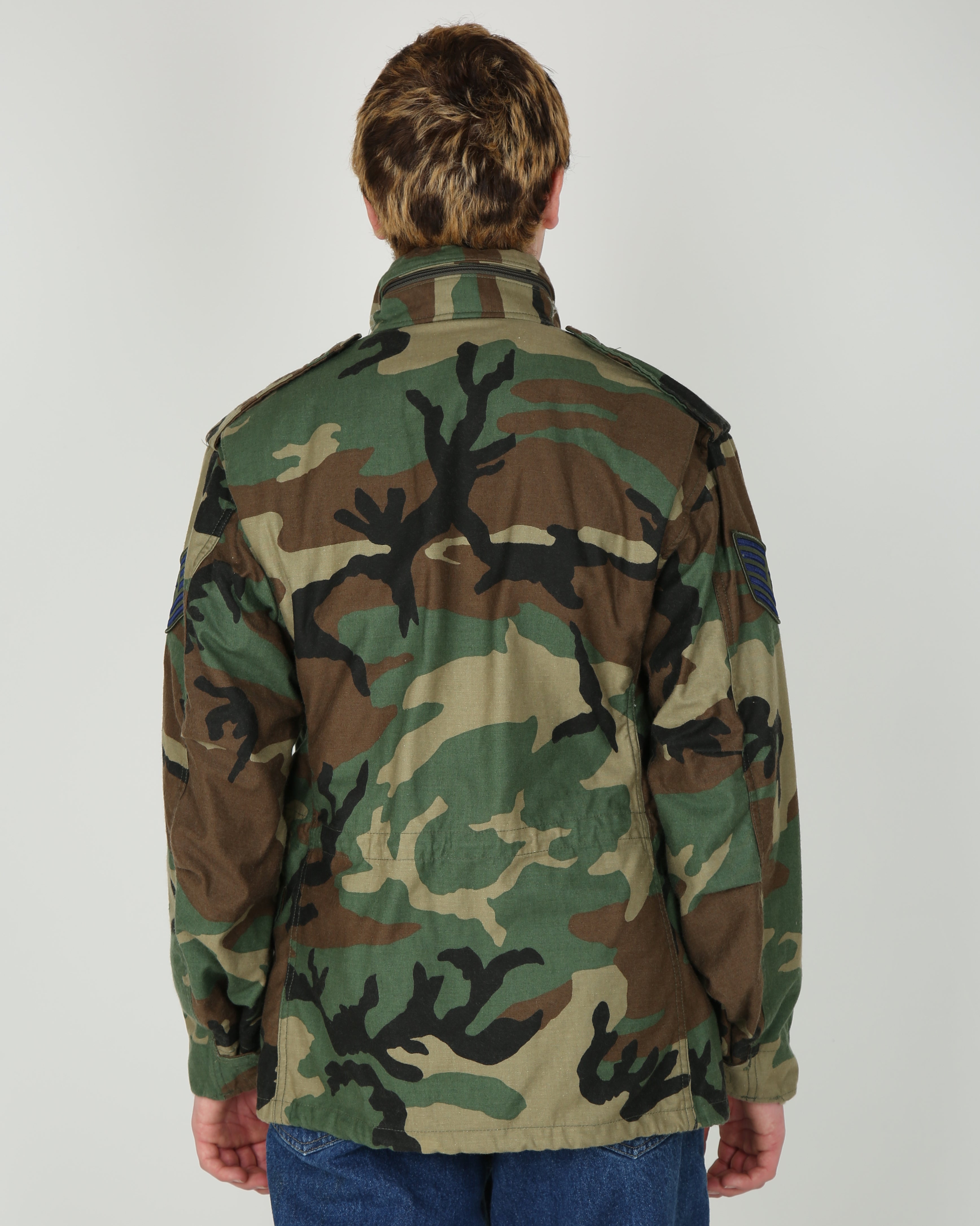 1991 Vintage US Army M-81 Woodland Camouflage M65 Field Jacket - Small Short