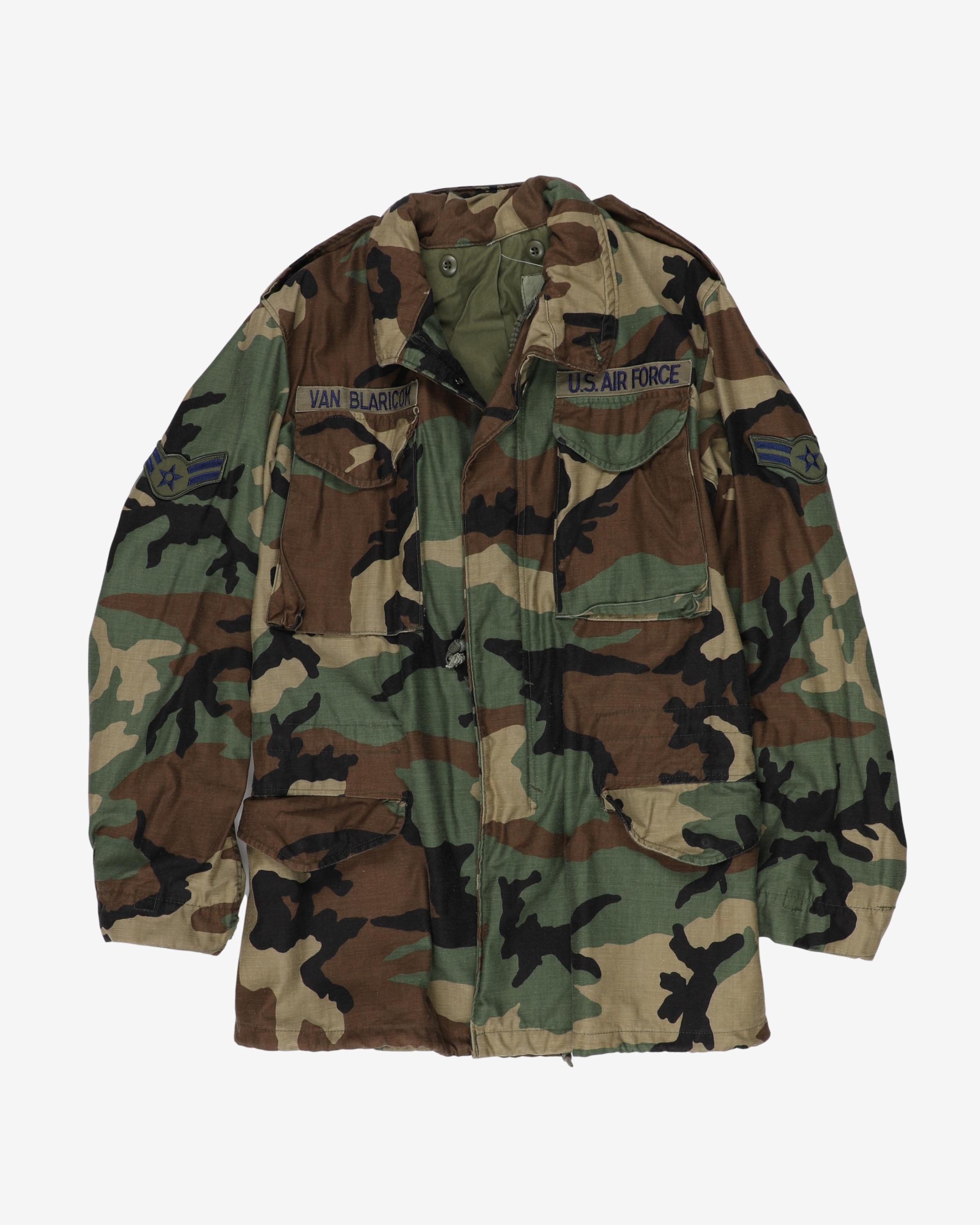 1991 Vintage US Army M81 Woodland M65 Cold Weather Field Jacket - Small Long